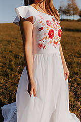 Šaty - Svadobné šaty Motýľ (Červená výšivka) - 13862663_