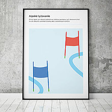 Grafika - LYŽOVANIE, minimalistický print - 13862472_