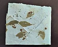 Papiernictvo - Origami obálka z ručného papiera biela s kvetmi lipy a lístkami yzopu lekárskeho - 13860044_