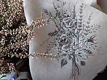 Úžitkový textil - Súprava 2 ručne maľovaných utierok " Zimná ruža " - 13864466_