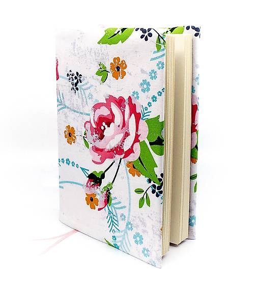 Papiernictvo - Obojstranný obal na knihu - Svieža kvietky na bielej (limitovaná edícia) - 13865928_