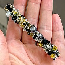 Ozdoby do vlasov - Black & Gold Hair Clip / Francúzska spona na vlasy - 13869776_