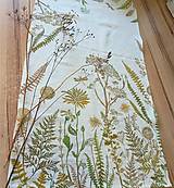 Úžitkový textil - Ľanový maľovaný obrus " Lúčne trávy II." - 13869042_