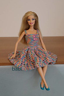 Hračky - Háčkované šaty pre bábiku Barbie - 13870223_