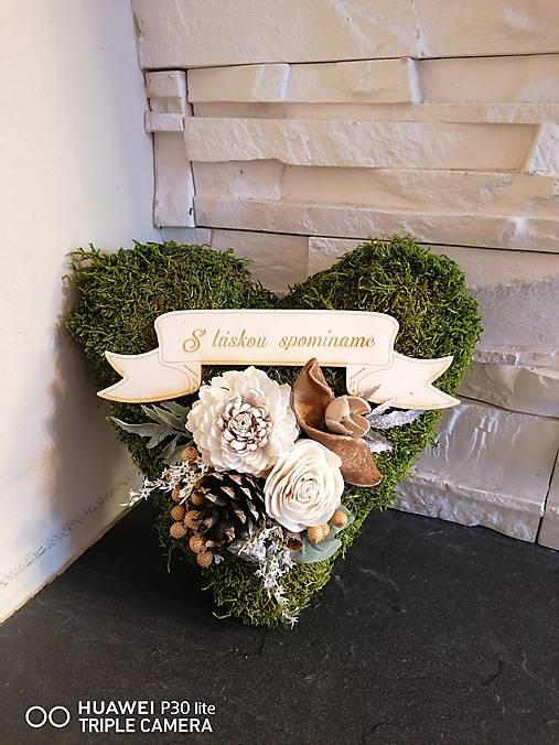 Dekorácie - Machove smútočné srdce 20cm s nápisom 3typ - 13866897_
