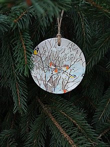 Dekorácie - Vianočná dekorácia vtáci - 13866608_