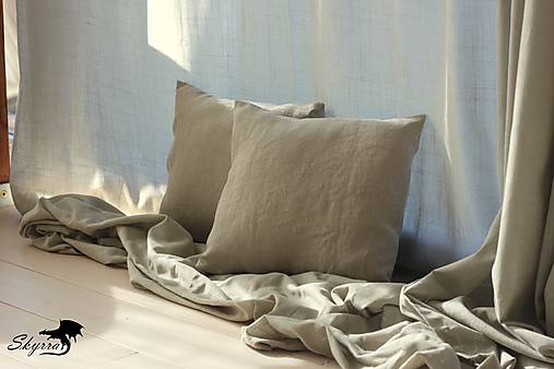 Úžitkový textil - Vankúše ľanové prírodné - 13870844_
