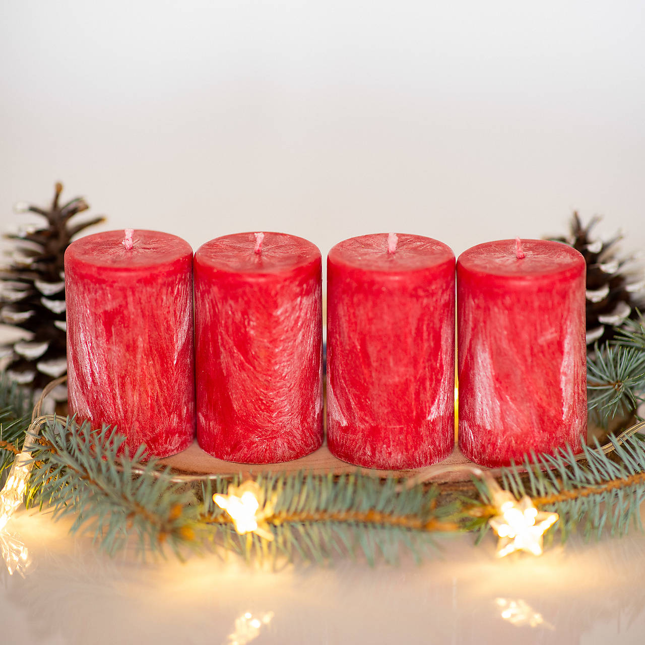 AKCIA - Adventné sviečky zo 100% palmového vosku - Červené