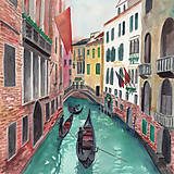 Benátky obraz akvarel výtlačok (print)