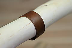 Náramky - JednoDuchý dámsky kožený náramok 2,5cm (Hnedá- orech) - 13874345_