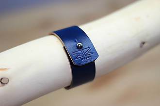 Náramky - JednoDuchý dámsky kožený náramok 2,5cm (Modrá) - 13874368_