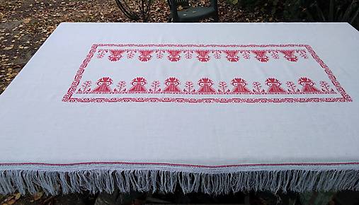 Úžitkový textil - Ručne vyšívaný obrus "Krížik" K5 obdĺžnik 250x138 cm - 13873936_