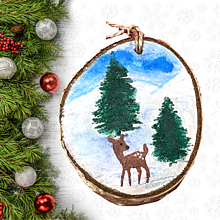 Dekorácie - Drevené vianočné ozdoby - srnky - 13872322_