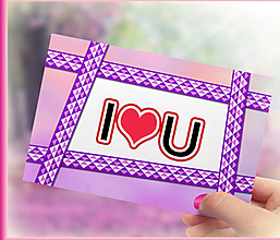 Papiernictvo - Valentínske pohľadnice I ♥ U - 13874768_