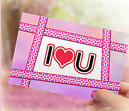 Papiernictvo - Valentínske pohľadnice I ♥ U (3) - 13874769_