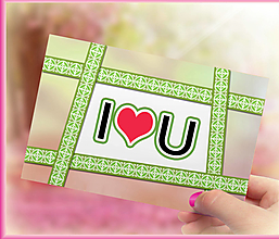 Papiernictvo - Valentínske pohľadnice I ♥ U (2) - 13874777_
