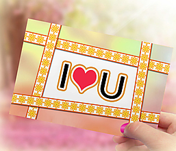 Papiernictvo - Valentínske pohľadnice I ♥ U (1) - 13874778_