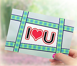 Papiernictvo - Valentínske pohľadnice I ♥ U (5) - 13874779_