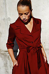 Šaty - Košilové šaty MILA, tmavší červená - 13875323_