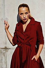 Šaty - Košilové šaty MILA, tmavší červená - 13875325_