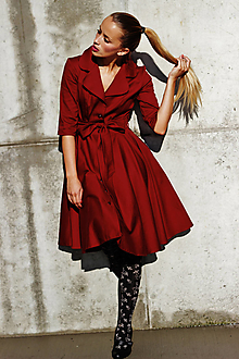 Šaty - Košilové šaty MILA, tmavší červená - 13875318_