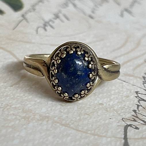 Bronze Filigree Lapis Lazuli Ring / Filigránový prsteň s lazuritom