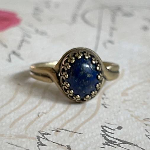 Bronze Filigree Lapis Lazuli Ring / Filigránový prsteň s lazuritom