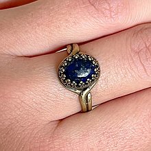 Prstene - Bronze Filigree Lapis Lazuli Ring / Filigránový prsteň s lazuritom - 13879525_