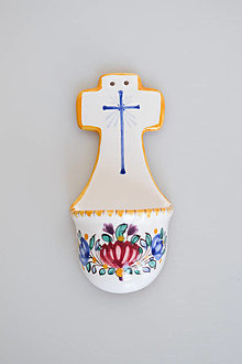 Dekorácie - Svätenička v tvare kríža (Pestrý dekór) - 13879182_
