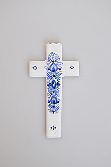 Dekorácie - Krížik (Modrý dekór) - 13879254_
