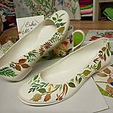 Ponožky, pančuchy, obuv - Ručne maľované balerínky " Lúčne " - 13875747_