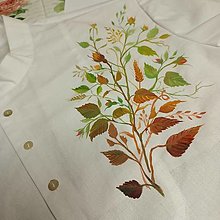 Pánske oblečenie - "FLORAL FOLK"  pánska  košeľa so stojačikom  (Dlhý rukáv biela + ručná autorská maľba ruží) - 13875612_