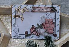 Papiernictvo - vianočná pohľadnica _zajkovia - 13880097_