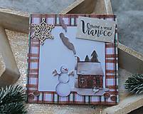 Papiernictvo - vianočná pohľadnica _snehuliačik - 13880151_