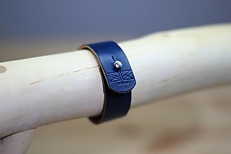 Náramky - JednoDuchý dámsky kožený náramok 2,2cm (Modrá) - 13878288_
