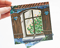 Papier - Pohľadnica "Vianoce za oknom" - 13879505_