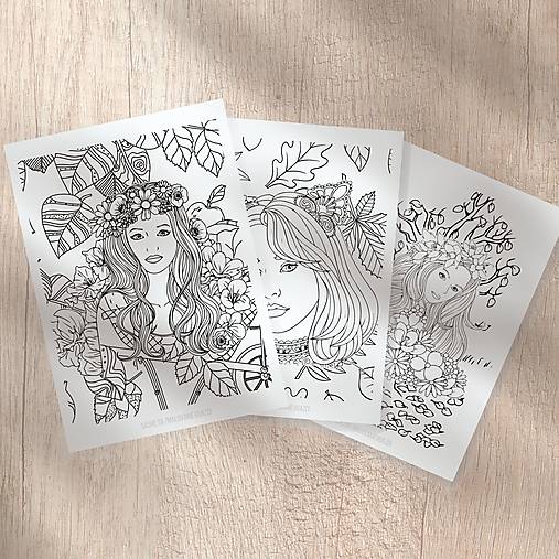 Omaľovánka Pre Dospelých/Väčšie Deti - Pani Jeseň / Malovanievdazdi - Sashe.sk - Handmade Papiernictvo