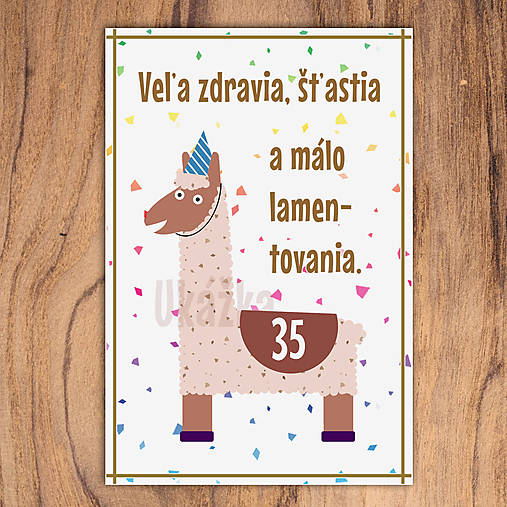 Papiernictvo - Lama pohľadnica (stracciatella) - 13877093_