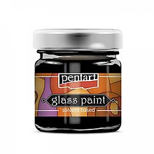 Farby-laky - Farba na sklo, nevypaľovacia, 30 ml (čierna) - 13882612_