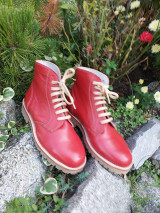 Ponožky, pančuchy, obuv - Dámské červené topánky - 13883673_