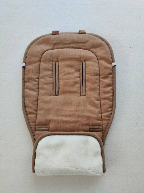 Detský textil - VLNIENKA podložka do kočíka INGLESINA APTICA XT 100% Merino top super wash Natural 100% lan Mustard - 13882669_