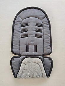 Detský textil - Joolz HUB Seat Liner / Podložka do kočíka 100% Merino Top Super wash Grey a 100% ľan Antracit - 13883715_
