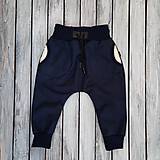 Detské oblečenie - softschell nohavice tmavomodré pudlové s barančekom - 13881160_