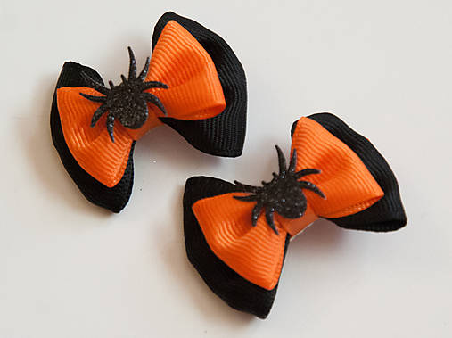 Detské doplnky - Sponka do vlasov mašlička - Halloween - 13880345_