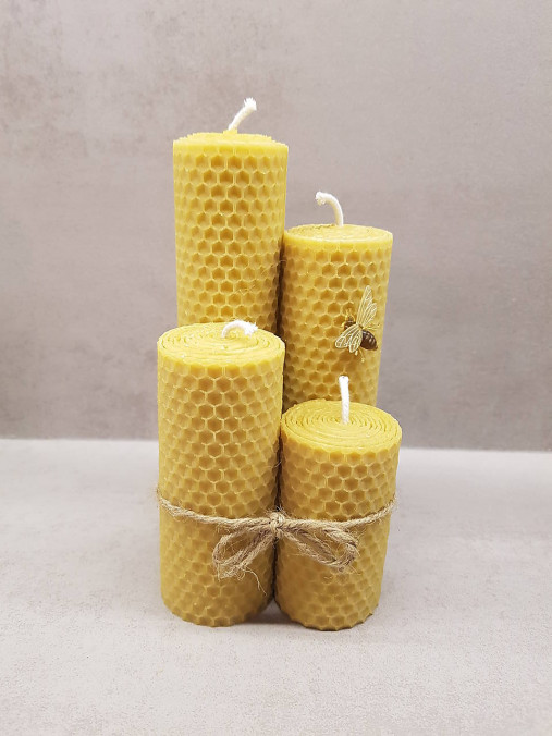Sviečky - Sada sviečok z vosku (Žltá) - 13880681_