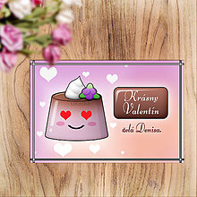 Papiernictvo - Valentínska pohľadnica - puding(želé) zamilovaný (čučoriedkový) - 13882463_