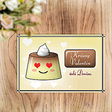 Papiernictvo - Valentínska pohľadnica - puding(želé) zamilovaný (vanilkový) - 13882464_