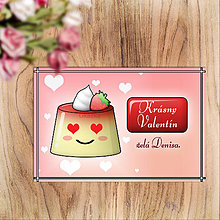Papiernictvo - Valentínska pohľadnica - puding(želé) zamilovaný (jahodový) - 13882467_