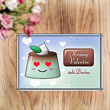 Papiernictvo - Valentínska pohľadnica - puding(želé) zamilovaný (mätový) - 13882468_