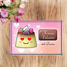 Papiernictvo - Valentínska pohľadnica - puding(želé) zamilovaný (ovocný) - 13882477_